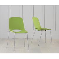 nordic chrome leg green chair