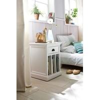 Nova Solo Halifax White Bedside Table with Dividers