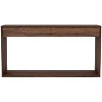 Nordic Walnut 2 Drawer Large Console Table