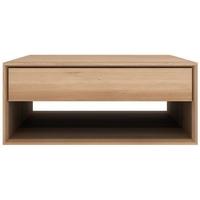 nordic oak 1 drawer small coffee table