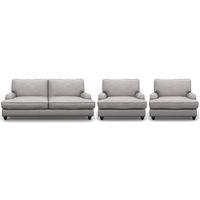 Notting Hill Fabric 3 Seater and 2 Armchair Suite Stallion Ash