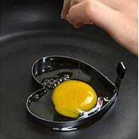 Non Stick Metal Heart Shaped Fried Egg Rings Pancake Mold Ring w/ Handles