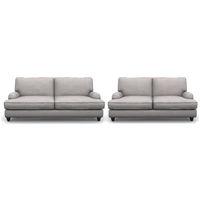 Notting Hill Fabric 3 and 2 Seater Sofa Suite Stallion Ash