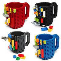 Novelty Drinkware, 350 ml BPA Free Plastic Coffee Milk Coffee Mug Toy block Mugs