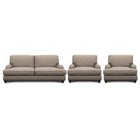 Notting Hill Fabric 3 Seater and 2 Armchair Suite Stallion Oyster