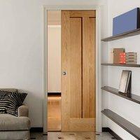 Novara Oak 2 Panel Fire Pocket Door is 1/2 Hour Fire Rated