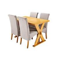 Norfolk Table and 4 Siena Fabric Chairs