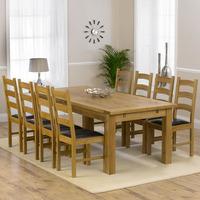 Normandy Solid Oak 220-310cm Dining Table with 8 Toronto Chairs