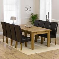 Normandy Solid Oak 220-310cm Dining Table with 8 Normandy Chairs