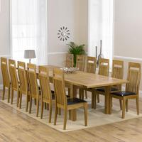 Normandy Solid Oak 220-310cm Dining Table with 12 Toulouse Chairs