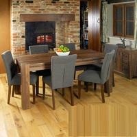 Norden Wooden Dining Table Wide With 6 Dining Chairs In Walnut