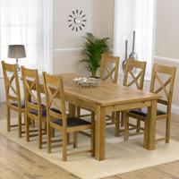 normandy solid oak 220 310cm dining table with 6 faversham chairs