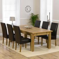 Normandy Solid Oak 220-310cm Dining Table with 6 Normandy Chairs