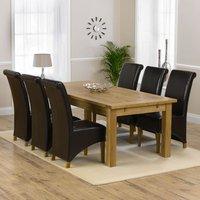 normandy solid oak 220 310cm dining table with 6 valencia chairs