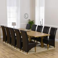 normandy solid oak 220 310cm dining table with 10 valencia chairs