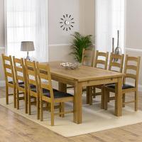 Normandy Solid Oak 220-310cm Dining Table with 10 Toronto Chairs