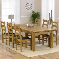 Normandy Solid Oak 220-310cm Dining Table with 6 Toronto Chairs