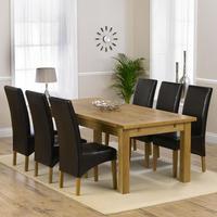 normandy solid oak 220 310cm dining table with 6 venice chairs