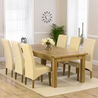 Normandy Solid Oak 220-310cm Dining Table with 6 Venice Chairs