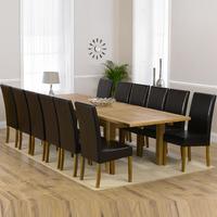 Normandy Solid Oak 220-310cm Dining Table with 10 Normandy Chairs