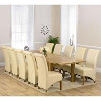 Normandy Solid Oak 220-310cm Dining Table with 12 Valencia Chairs