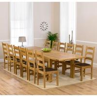 Normandy Solid Oak 220-310cm Dining Table with 12 Toronto Chairs