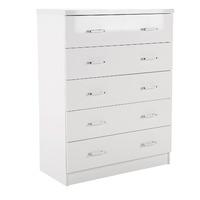 Novello White Gloss 5 Drawer Chest