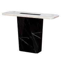Nouvaro Marble Console Table In White And Black