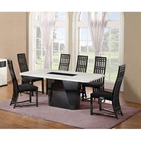 Nouvaro Marble Dining Table With 6 Chairs In Black And White