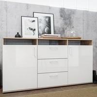 Norway Sideboard In Sonoma Oak With White High Gloss Fronts