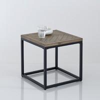 Nottingham Metal and Wood Side Table, 40cm High