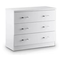 nova white high gloss finish 3 drawer chest