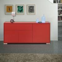 Novi Red Finish 3 Door Sideboard With 1 Drawer