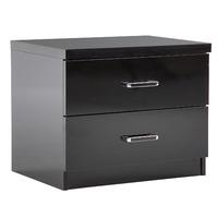 Novello Black Gloss Bedside Cabinet