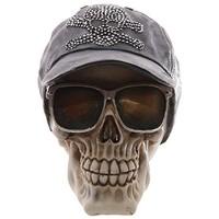Novelty Gruesome Skull Ornament with Baseball Cap and Sunglasses
