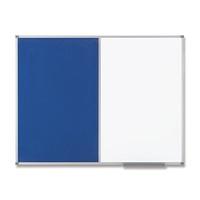 Nobo Classic Combination Board Drywipe and Felt with Aluminium Frame 1200x900 mm (White/Blue)