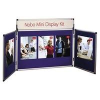 Nobo Mini Display Kit Central Panel W900xH600mm and two W450xH600mm Panels Blue