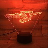 Novel 3D Visual LED Night Light Star Trek Ship Figure Cool Decor Table Lamp Nightlamp Veilleuse Enfant Touch Lampen For Fans