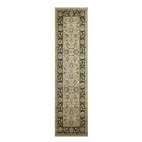 Non Shed Soft Cream Brown Traditional Hallway Runner Rugs -Ziegler 80cmx260cm (2\'6\