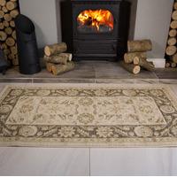 Non Shed Soft Cream Brown Traditional Rugs