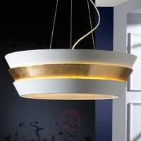 Noble hanging light Isis with gold-white lampshade