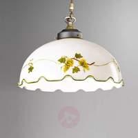 nonna hanging light with grape motif hand painted