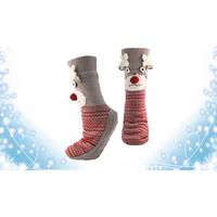 Novelty Reindeer Slipper Socks - 2 Sizes