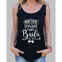 no one can be sad when she dances - wide straps shirt for her - dark