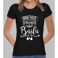 no one can be sad when she dances - round neck shirt for her