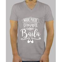 no one can be sad when she dances - v-neck shirt for him