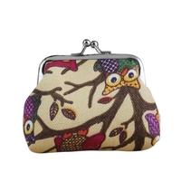 Novelty Owl Print Design Coin Money Bag Purse Small Wallet for Women Kids Girls