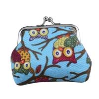 Novelty Owl Print Design Coin Money Bag Purse Small Wallet for Women Kids Girls