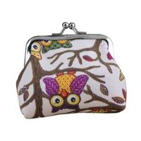 Novelty Owl Print Design Coin Money Bag Purse Small Wallet for Women Kids Girls