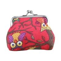 Novelty Owl Print Design Coin Money Bag Purse Small Wallet for Women Kids Girls